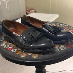 Bally Prestige Black Leather Tassel Loafers with Glossy Finish